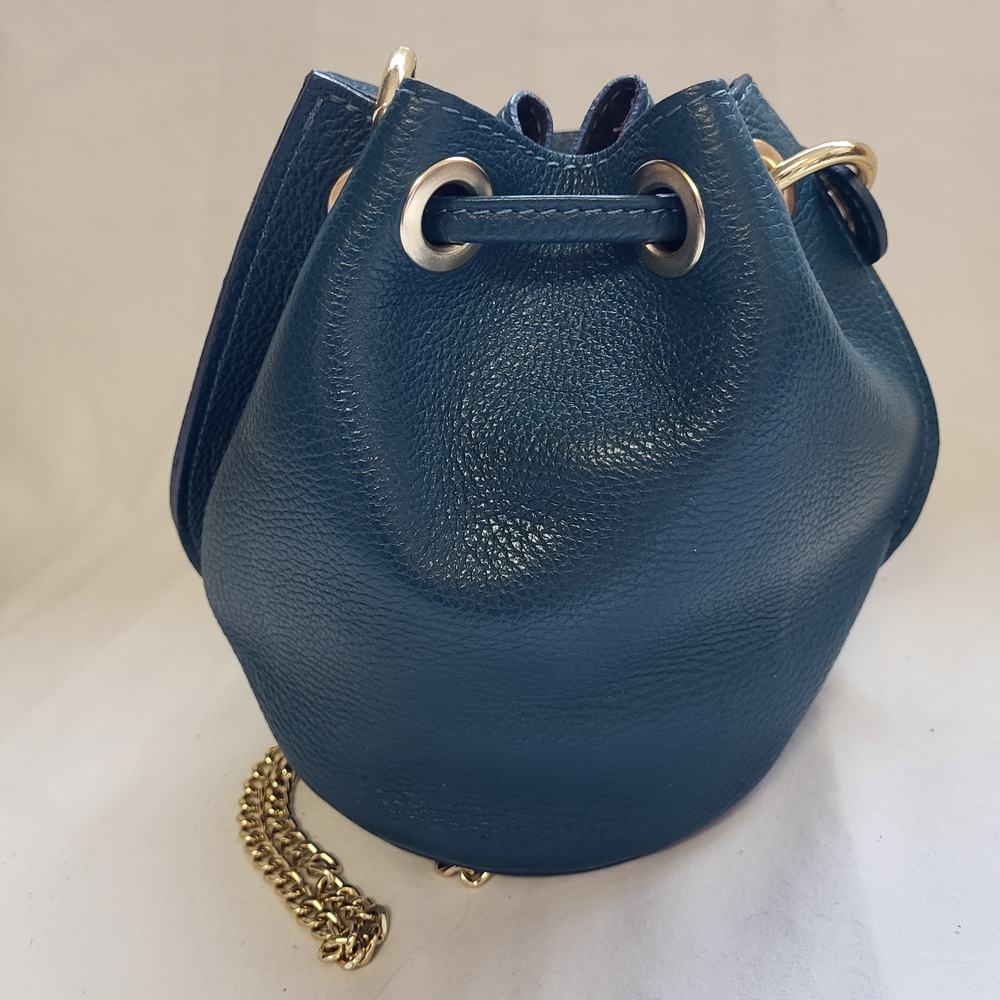Anna Paola Navy Mini Bucket Bag - Picture 2 of 7